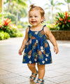 Flirty Girls Cotton Pineapples Sundress Navy