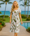 Kaipuu Short Sleeves Hawaiian Dress White
