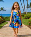 Maui Sunset Girls Hawaiian Sundress Blue