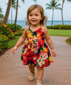Maui Sunset Girls Hawaiian Sundress Red