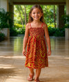 Smock Top or Halter Style Girls Tribal Dress Rust