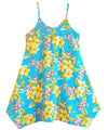 V-Neck Rayon Girls Plumeria Hawaiian dress