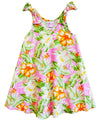 Girls V-Neck Flared Rayon Tank Dress Pink