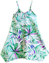 Girls Watercolor Palms Scarf Hem Dress