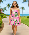 Punahele Girls Sundress with Ruffle Hem Pink