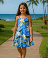 Punahele Girls Sundress with Ruffle Hem Sky Blue