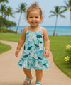 Punahele Girls Sundress with Ruffle Hem Turquoise