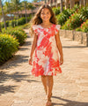Lanai Adventure Girls Hawaiian Dress Coral