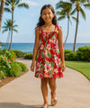 Mahina Girls Smock Hawaiian Dress Red