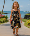 Punahele Girls Tube Top Hawaiian Dress Navy
