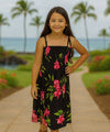 Keilani Smock Top Girls Hawaiian Dress Black