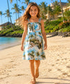 Hali'a Girls Smock Tube Top Rayon Dress Light Blue
