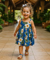 Kailua Hawaiian Girls Sundress Blue