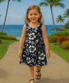 Moana Girls Pareo Tank Top Hawaiian Dress Navy