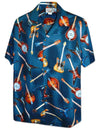 Short Sleeves Guitars Cotton Men's Aloha Shirt