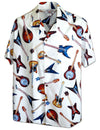 Short Sleeves Guitars Cotton Men's Aloha Shirt