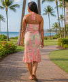 Piikoi Midi Length Halter Hawaiian Dress