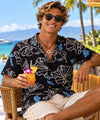 Black Hana Rayon Poplin Tropical Men's Shirt