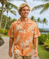 Cotton Lanai Aloha Hawaiian Shirt Peach