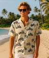 Aloha Rayon Motorcycles Hawaiian Shirt Khaki