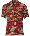 Short Sleeves Hawaiian Christmas Surf Rayon Aloha Shirt
