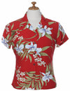 Hawaiian Fitted Shirt for Women Pali Orchid