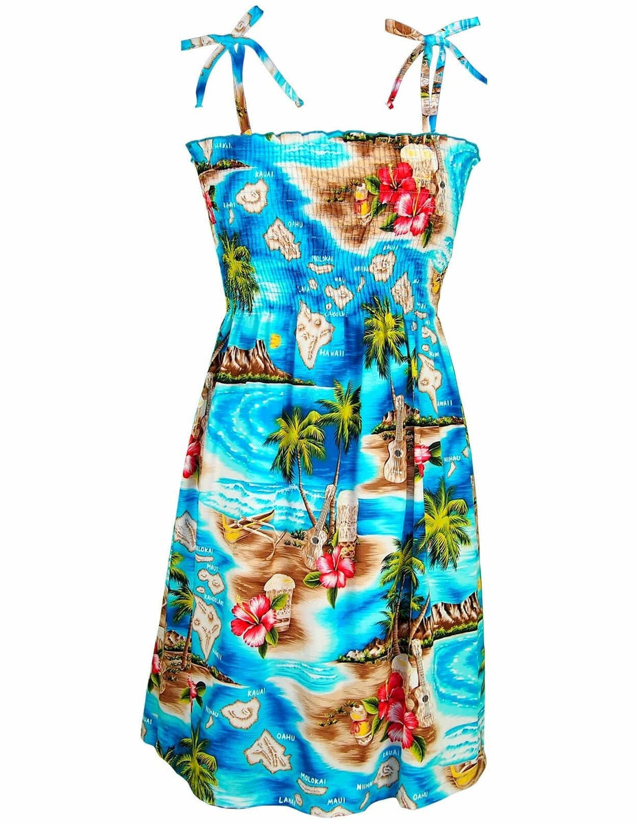 chinese dress ladies Hawaiian Dress and Shirt Couple Matching Bundle
