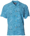 Open Collar Palm Short Sleeves Rayon Shirt