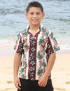 Hawaiian Surf Boys Cotton Aloha Shirt Red