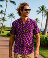 Magnum Bamboo Men's Hawaiian Aloha Shirt Purple