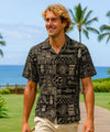 Kona Resort Tapa Aloha Men Shirt Black