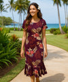 Nalanui Hawaiian Dress with Sleeves Purple