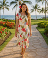Maunakea Mid Length Hawaiian Dress Cream