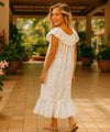 Long Ruffled White Hawaiian Muumuu Dress
