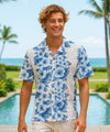 Kalino Cotton Short Sleeves Men's Aloha Shirt White Men's Cotton Shirts
