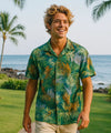 Short Sleeves Cotton poplin Palm Men's Hawaiian Shirt