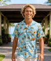 Kauai Men's Paradise Aloha Shirt Sky Blue