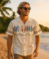 Border Chest Surfboards Hawaiian Shirt Cream