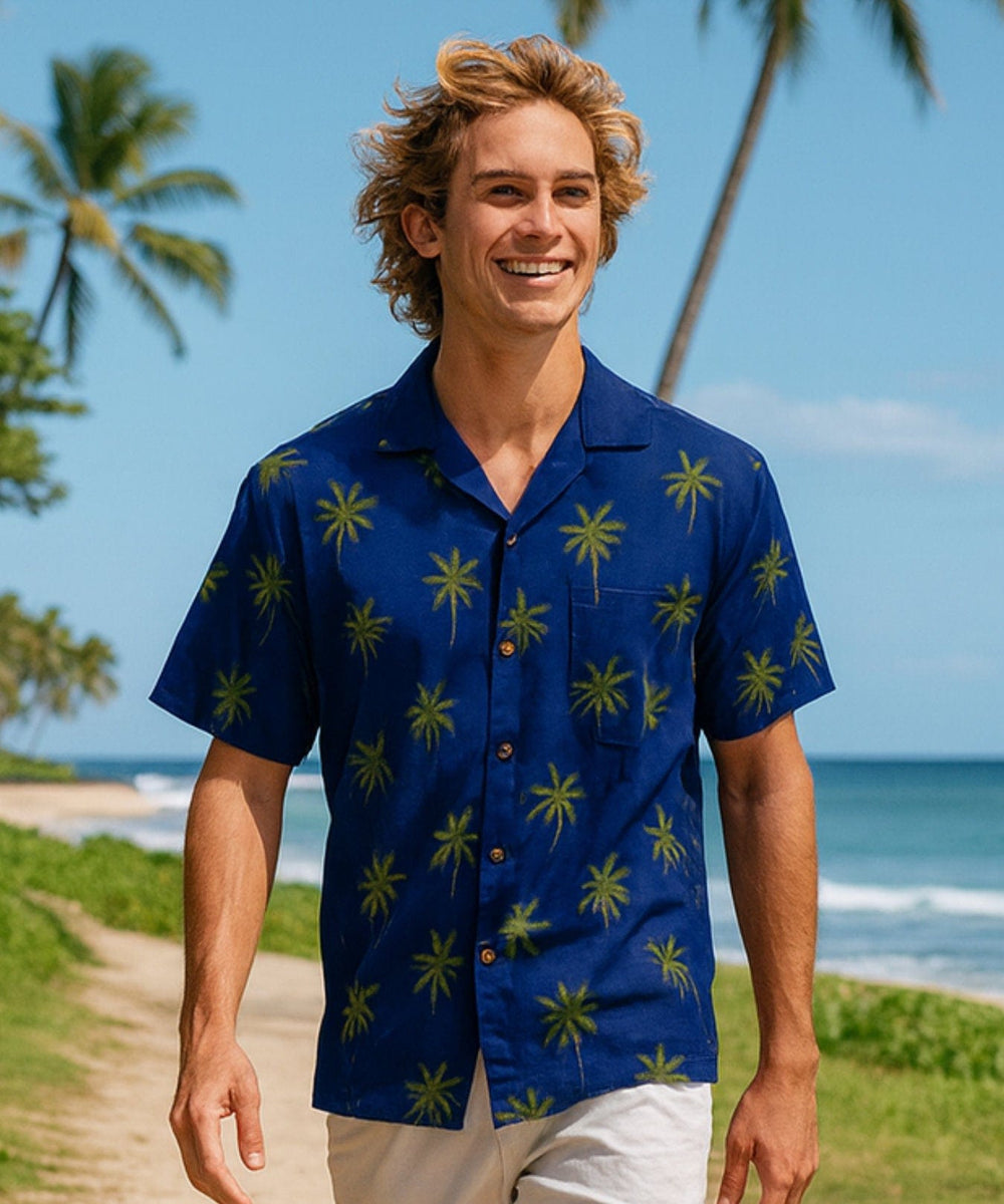 Short Sleeves Island Palm Trees Hawaiian Shirt | Aloha Shirts Club