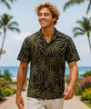Aloha Fan Palms Men's Hawaiian Shirt Black
