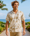 Aloha Fan Palms Men's Hawaiian Shirt White