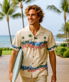 Aloha tropical Border Hawaiian Shirt Cream