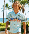 Aloha tropical Border Hawaiian Shirt Turquoise