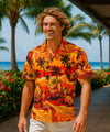 Surf Woody Time Tour Men's Hawaiian Shirt Orange