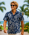 Men's Island Pineapples Hawaiian Shirt Navy