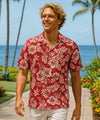 Men's Island Pineapples Hawaiian Shirt Red