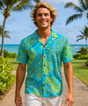 Maui Rayon Men's Hawaiian Shirt Aqua