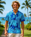 Maui Rayon Men's Hawaiian Shirt Blue