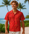 Hula Girls Short Sleeves Hawaiian Shirt Red