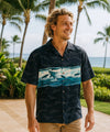 Whales Tail Pacific Men's Hawaiian Shirt Black